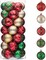 35ct 2.36 Inches Christmas Ornaments Set (Red Green and Gold)